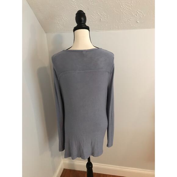 Free People We The Free Women’s Long Sleeve Blue/Gray Faux Wrap Top - Size Large - Picture 4 of 11